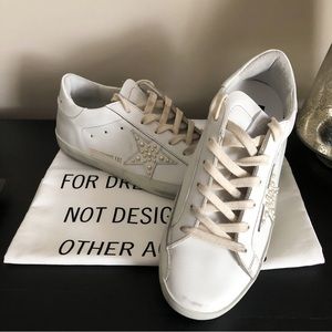 Golden Goose Private Edit Pearl Embellished Superstars (Size 38)